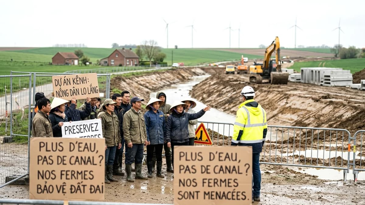 Tranh cãi dự án kênh Seine-Nord Europe: Làn sóng phản đối tại miền Bắc Pháp